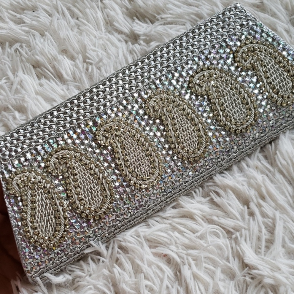 NWT Embroidered Clutch